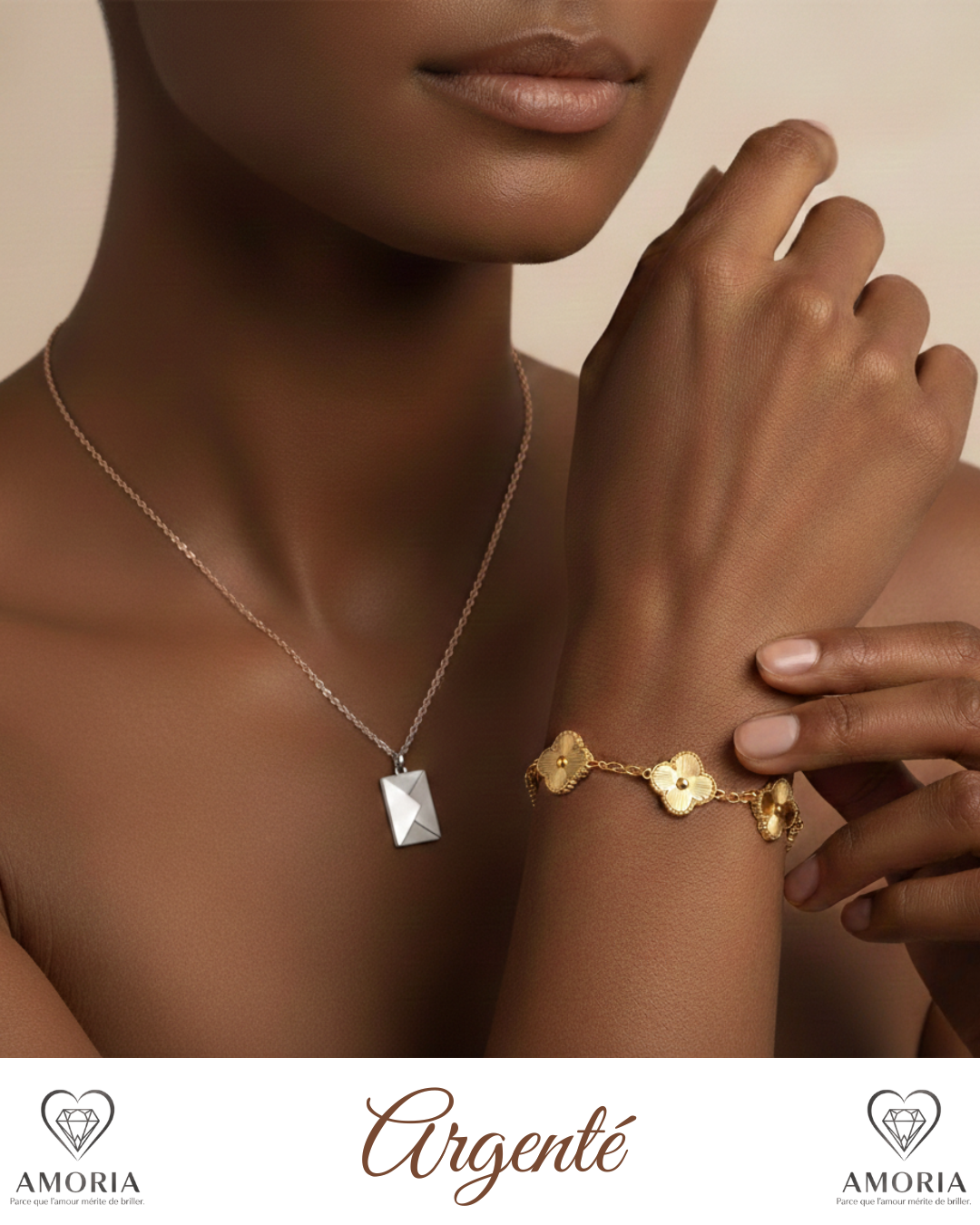 Collier "Love You" Enveloppe d'amour